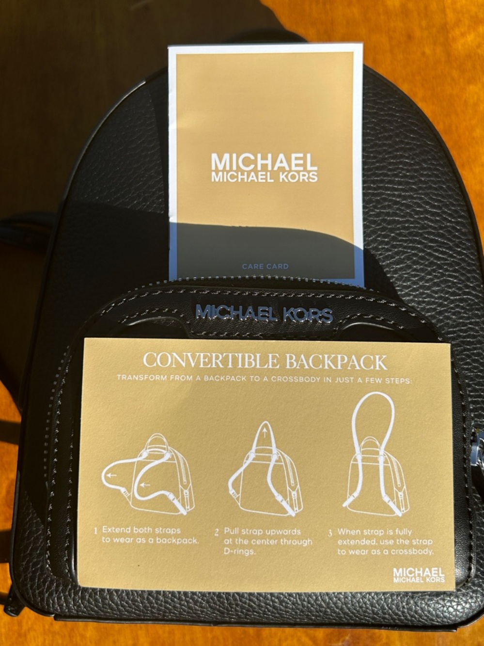 NWT $398 Michael Kors extra small CONVERTIBLE backpack, black - Picture 6 of 16